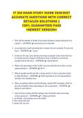 IT 304 EXAM STUDY GUIDE 2026&sol;2027 &NewLine;ACCURATE QUESTIONS WITH CORRECT &NewLine;DETAILED SOLUTIONS &vert;&vert; &NewLine;100&percnt; GUARANTEED PASS &NewLine;<NEWEST VERSION> &NewLine;