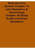 Reproductive System Chapter 14 and Obstetrics & Gynecology Chapter 36 Study Guide Exam Questions Women&rsquo;s Health Nursing Review 2025&sol; 2026