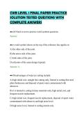 CWB LEVEL 1 FINAL PAPER PRACTICE&NewLine;SOLUTION TESTED QUESTIONS WITH&NewLine;COMPLETE ANSWERS&NewLine;