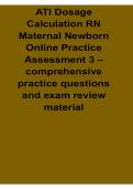 ATI Dosage Calculation RN Maternal Newborn Online Practice Assessment 3 Comprehensive Practice Study Guide Nursing Math Review 2025&sol; 2026