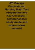 ATI Dosage Calculations Nursing Math Test Preparation and Key Concepts Comprehensive Study Guide Practice Questions Review 2025&sol; 2026