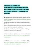 DATABRICKS LAKEHOUSE&NewLine;FUNDAMENTALS ASSESSMENT REVIEW&NewLine;SHEET CERTIFICATION QUESTIONS AND&NewLine;SOLUTIONS COMPLETE PREPARATION&NewLine;VERIFIED&NewLine;