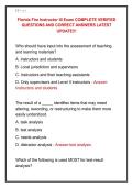 Florida Fire Instructor III Exam COMPLETE VERIFIED &NewLine;QUESTIONS AND CORRECT ANSWERS LATEST &NewLine;UPDATE&excl;&excl;&excl;