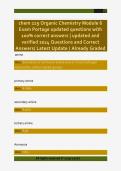 chem 219 Organic Chemistry Module 6 &NewLine;Exam Portage updated questions with &NewLine;100&percnt; correct answers &vert; updated and &NewLine;verified 2024 Questions and Correct &NewLine;Answers&sol; Latest Update &sol; Already Graded