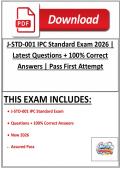 J-STD-001 IPC Standard Exam 2026 comprehensive certification practice questions with accurate answers and exam preparation material
