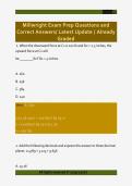 Millwright Exam Prep Questions and &NewLine;Correct Answers&sol; Latest Update &sol; Already &NewLine;Graded 