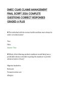 DMEC CLMS CLAIMS MANAGEMENT&NewLine;FINAL SCRIPT 2026 COMPLETE&NewLine;QUESTIONS CORRECT RESPONSES&NewLine;GRADED A PLUS&NewLine;