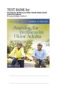 Test Bank for Nursing for Wellness in Older Adults 9th Edition By Carol A&period; Miller &vert; All Chapter's &lpar;1 - 29&rpar; &vert; Complete 2026 A&plus;