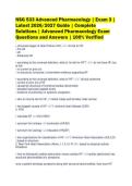 NSG 533 Advanced Pharmacology &vert; Exam 3 &vert;&NewLine;Latest 2026&sol;2027 Guide &vert; Complete&NewLine;Solutions &vert; Advanced Pharmacology Exam&NewLine;Questions and Answers &vert; 100&percnt; Verified
