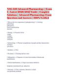 NSG 533 Advanced Pharmacology &vert; Exam&NewLine;1 &vert; Latest 2026&sol;2027 Guide &vert; Complete&NewLine;Solutions &vert; Advanced Pharmacology Exam&NewLine;Questions and Answers &vert; 100&percnt; Verified