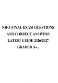 NIFA FINAL EXAM QUESTIONS&NewLine;AND CORRECT ANSWERS&NewLine;LATEST GUIDE 2026&sol;2027&NewLine;GRADED A&plus; &period;