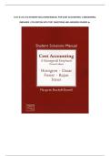 Test bank for Student Solutions Manual for Cost Accounting&colon; A Managerial Emphasis&comma; 13th Edition with test questions and answers graded A&plus;