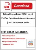 Tattoo Oregon Exam 2026 &vert; Latest Verified Questions & Correct Answers &vert; Pass Guaranteed Guide