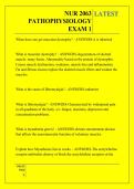 NUR 2063 &NewLine;PATHOPHYSIOLOGY  &NewLine;EXAM 1 QUESTIONS  AND ANSWERS 2026 - 2027