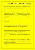 FIN 306 FINAL EXAM QUESTIONS  AND ANSWERS 2026 - 2027