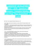 LEADERSHIP DEVELOPMENT QUIZ 1 2026 &vert; Questions & Answers &vert; Complete Solution &vert; Exam Prep &vert; Pass Guaranteed - A&plus; Graded