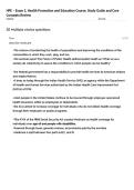 HPE &ndash; Exam 2&comma; Health Promotion and Education Course&comma; Study Guide and Core Concepts Review
