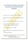 ALAT FINAL EXAM PRACTICE PART 2&NewLine;QUESTIONS AND ANSWERS 2026&NewLine;VERIFIED&period;