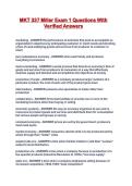 MKT 337 Miller Exam 1 Questions With Verified Answers