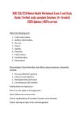 NUR 256&sol;253 Mental Health Worksheet&colon; Exam 3 and Study Guide &vert; Verified study complete Solutions &vert; A&plus; Graded &vert; 2026 Updates &vert; 100&percnt; correct