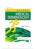 TESTBANK FOR Quick & Easy Medical Terminology 10th Edition Peggy C&period; Leonard Test Bank All Chapters Complete Exam Preparation Material
