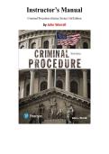 Instructor&rsquo;s Manual for Criminal Procedure &lpar;Justice Series&rpar; 3rd Edition by John Worrall&comma; Chapter 1-13 &vert; Latest Update