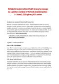 NUR 256 Introduction to Mental Health Nursing&colon; Key Concepts and Legislation &vert; Complete verified study complete Solutions &vert; A&plus; Graded &vert; 2026 Updates &vert; 100&percnt; correct