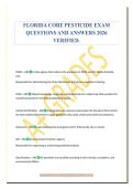 FLORIDA CORE PESTICIDE EXAM&NewLine;QUESTIONS AND ANSWERS 2026&NewLine;VERIFIED&period;