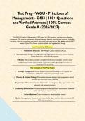 Test Prep - WGU - Principles of Management - C483 &vert; 100&plus; Questions and Verified Answers &vert; 100&percnt; Correct &vert; Grade A &lpar;2026&sol;2027&rpar;&NewLine;&NewLine;&NewLine;