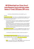 NUR 256 Mental Health Exam 2 Review&colon; Stress & Anxiety Management &vert; Actual verified study complete Solutions &vert; A&plus; Graded &vert; 2026 Updates &vert; 100&percnt; correct