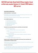 NUR 256 Study Guide&colon; Mental Health & Illness Insights &vert; Actual verified study complete Solutions &vert; A&plus; Graded &vert; 2026 Updates &vert; 100&percnt; correct