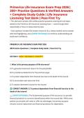 Primerica Life Insurance Exam Prep 2026 &vert; 200&plus; Practice Questions & Verified Answers &plus; Complete Study Guide &vert; Life Insurance Licensing Test Bank &vert; Pass First Try