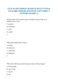 FTCE NaVaED MIDDLE GRADES SCIENCE 5-9 FINAL EXAM 2026 VERIFIED QUESTIONS AND CORRECT ANSWERS GRADED A&plus;