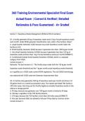 360 Training Environmental Specialist Final Exam Actual Exam 2026&sol;2027 &vert; Correct & Verified &vert; Detailed Rationales & Pass Guaranteed - A&plus; Graded&NewLine;&NewLine;