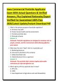 Iowa Commercial Pesticide Applicator&NewLine;Exam With Actual Questions & Verified&NewLine;Answers&comma; Plus Explained Rationales&sol;Expert&NewLine;Verified For Guaranteed 100&percnt; Pass&NewLine;2026&sol;Latest Update&sol;Instant Download Pdf