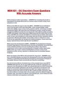 MSN 621 - GU Disorders Exam Questions With Accurate Answers