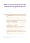 NUR 256 Mental Health Exam 3 Worksheet &vert; Actual verified study complete Solutions &vert; A&plus; Graded &vert; 2026 Updates &vert; 100&percnt; correct