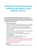 NUR 256 Mental Health Exam 4 Study Guide &vert; Actual verified study complete Solutions &vert; A&plus; Graded &vert; 2026 Updates &vert; 100&percnt; correct