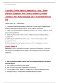 Certified Clinical Medical Assistant &lpar;CCMA&rpar; &vert; Exam &NewLine;Practice Questions And Correct Answers &lpar;Verified &NewLine;Answers&rpar; Plus Rationale 2026 Q&A &vert; Instant Download &NewLine;Pdf 