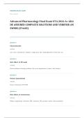 NURS 613 advanced pharmacology EXAM A&plus; GRADE ASSURED COMPLETE SOLUTIONS AND VERIFIED ANSWERS