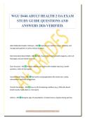 WGU D446 ADULT HEALTH 2 OA EXAM&NewLine;STUDY GUIDE QUESTIONS AND&NewLine;ANSWERS 2026 VERIFIED&period;
