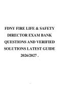 FDNY FIRE LIFE & SAFETY&NewLine;DIRECTOR EXAM BANK&NewLine;QUESTIONS AND VERIFIED&NewLine;SOLUTIONS LATEST GUIDE&NewLine;2026&sol;2027 &period;
