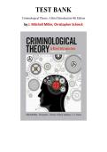 Criminological Theory&colon; A Brief Introduction 4th Edition  &mdash; by J&period; Mitchell Miller&comma; Christopher Schreck &vert; Complete Test Bank with Answer Key