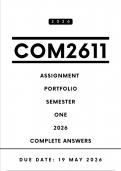 COM2611 Portfolio Answers - Semester 1 &comma; 2026 &vert; Due Date 19 May 2026