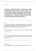 ATI mental health proctored EXAM A&plus; GRADE ASSURED COMPLETE SOLUTIONS AND VERIFIED ANSWERS