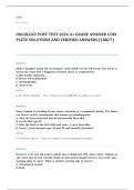 ONCC oncology nursing certification EXAM A&plus; GRADE ASSURED COMPLETE SOLUTIONS AND VERIFIED ANSWERS
