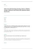 ONCC oncology nursing certification EXAM A&plus; GRADE ASSURED COMPLETE SOLUTIONS AND VERIFIED ANSWERS