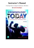 Instructor&rsquo;s Manual for Criminology Today&colon; An Integrative Introduction 10th Edition by Frank Schmalleger&comma; Chapter 1-16