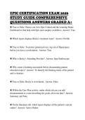 EPIC CERTIFICATION EXAM 2026&NewLine;STUDY GUIDE COMPREHENSIVE&NewLine;QUESTIONS ANSWERS GRADED A&plus;