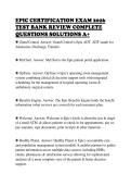 EPIC CERTIFICATION EXAM 2026&NewLine;TEST BANK REVIEW COMPLETE&NewLine;QUESTIONS SOLUTIONS A&plus;